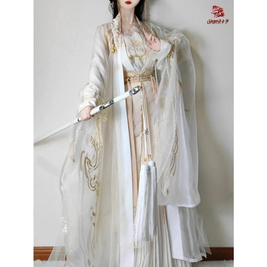 人気 華やか 漢服 チャイナ服 レディース 超豪華 中華衣裳 皇后 貴妃 中国古代服装 中華ドラマ 時代劇 コスチューム 白に金色な刺繍 鳳凰 翼 蓮 ハロウィン BJ0920ML IMPECCABLEHEALTHCARESERVICES_COM