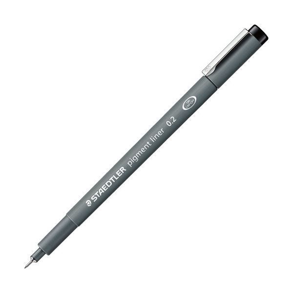 (まとめ) ステッドラー ピグメントライナー0.2mm 黒 308 02-9 1