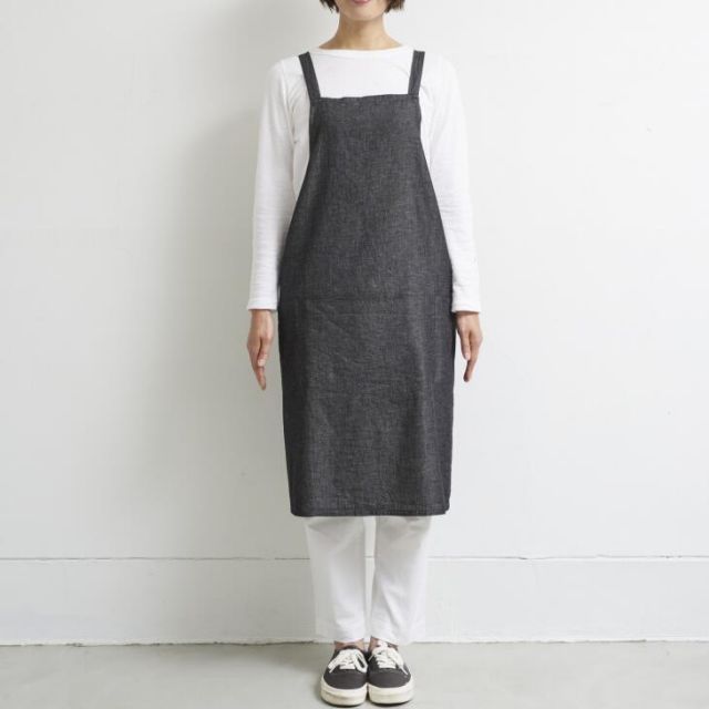 ベルパーチ Belpaci デニム花ナイロンエプロン 日本製 洗えるエプロン