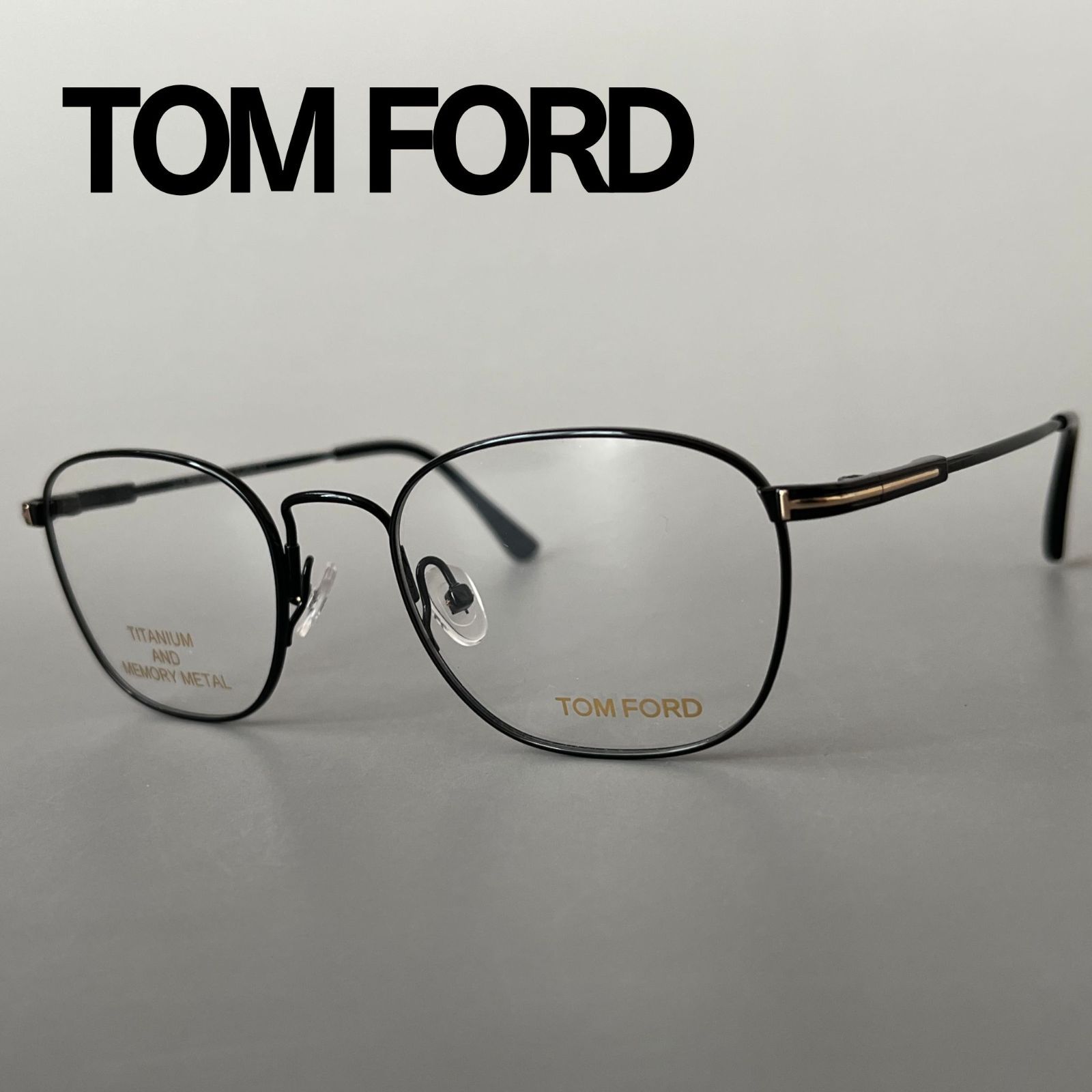 トムフォード メガネフレーム TOM FORD メンズ レディース 高品質 チタン ブラック ゴールド ラウンド 眼鏡 黒 金 国産 軽量