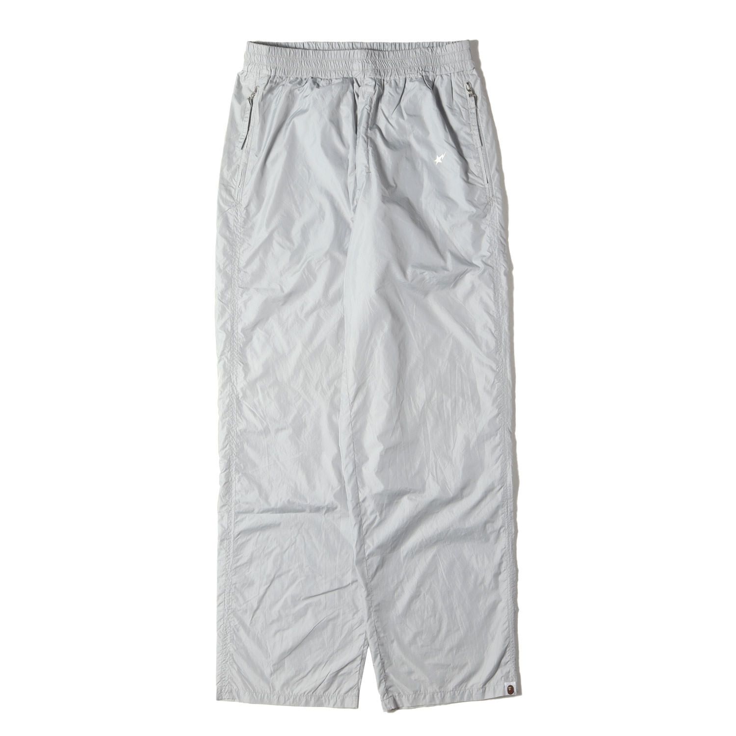 A BATHING APE ア ベイシング エイプ パンツ サイズ:L / STAロゴ ナイロン トラックパンツ / グレー / ボトムス ズボン【メンズ】【中古】