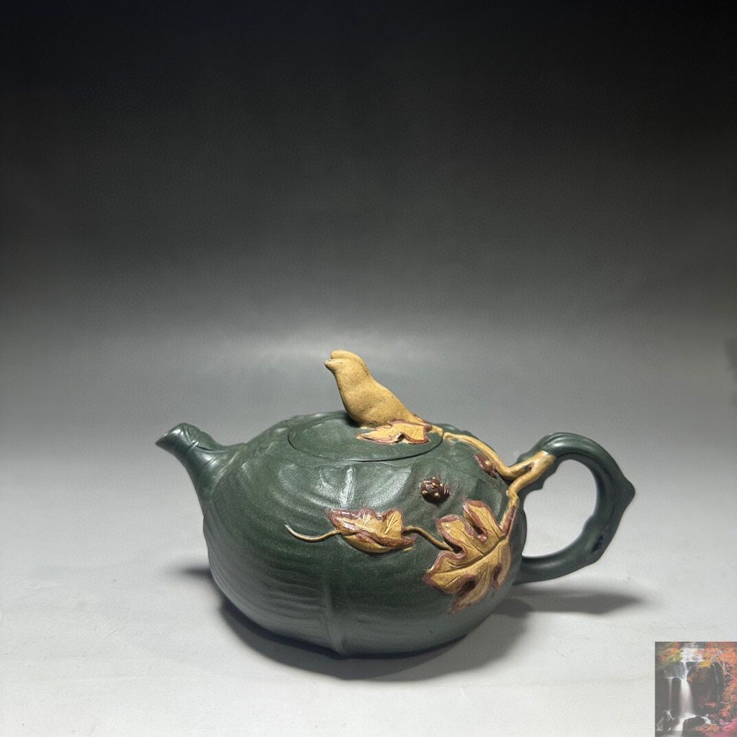 徳】旧家蔵出『清 紫砂急須 詩文六方竹鼎紫砂急須 大生製款』古美術品