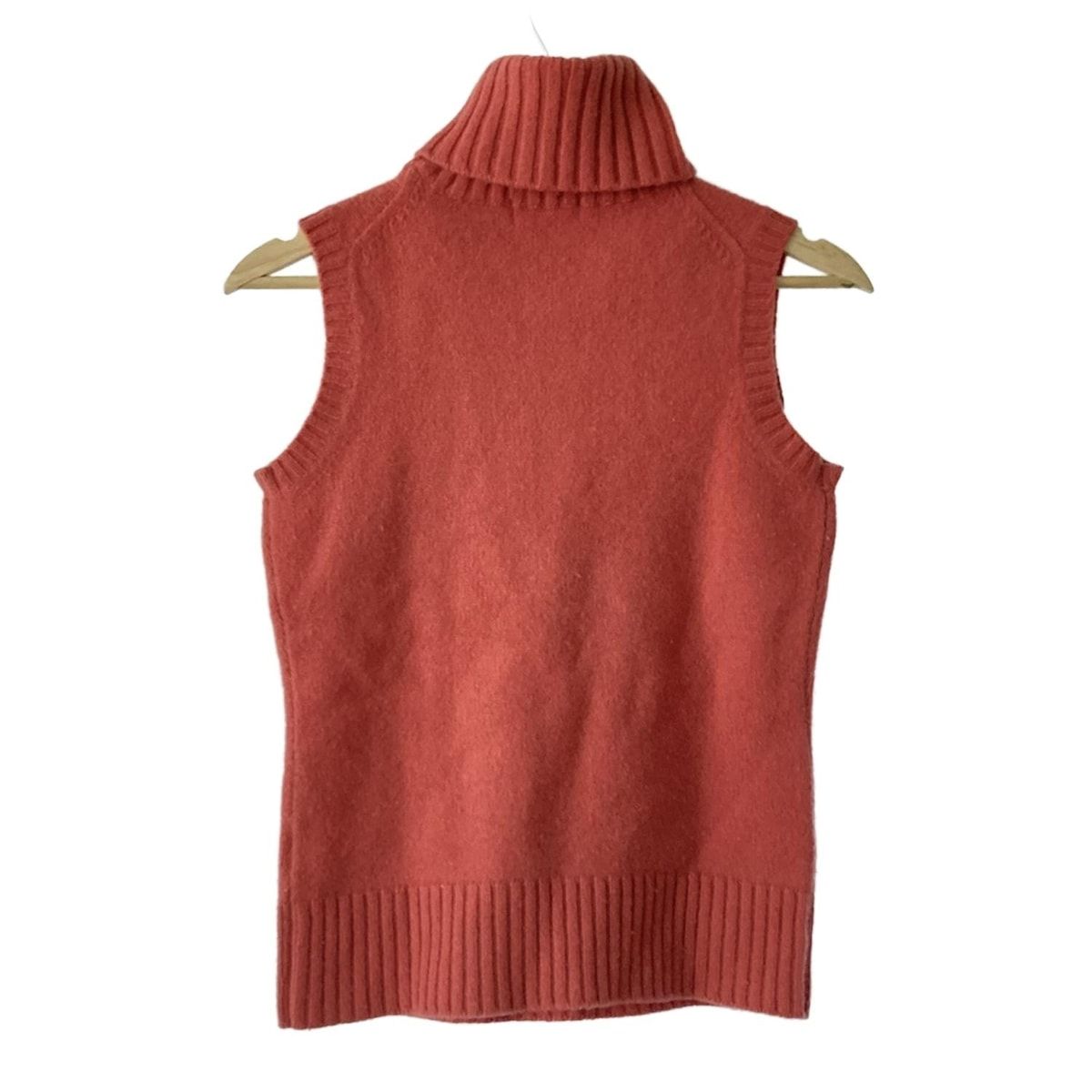 ケイタマルヤマ ノースリーブセーター サイズ1 S レディース - ピンク×グリーン×マルチ タートルネック フラワー 花 ビーズ 刺繍