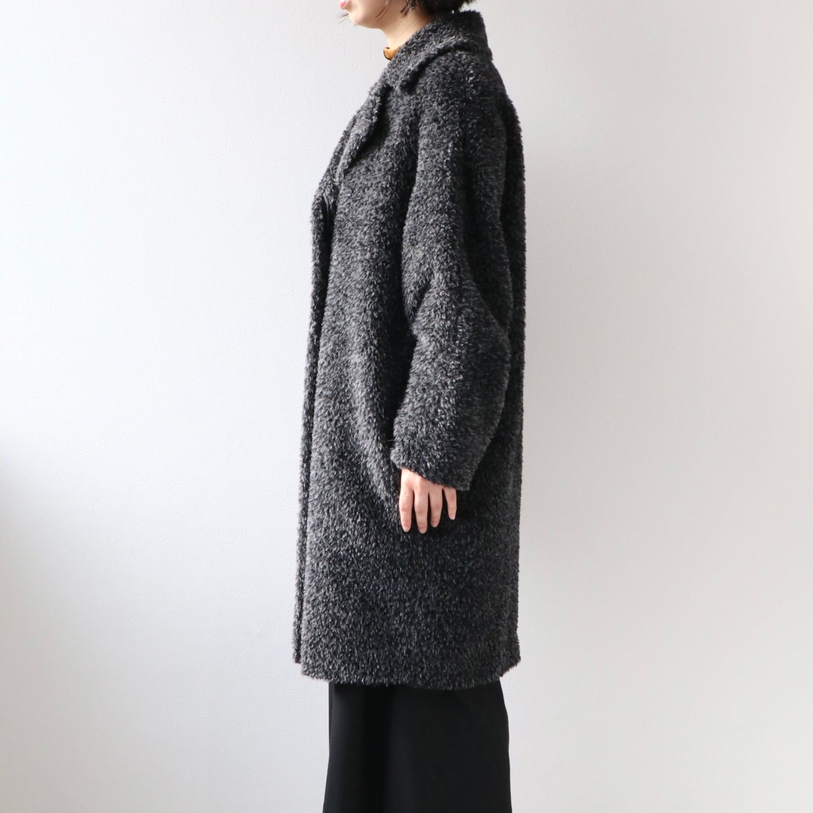 美品♡マックスマーラ アルパカシャギー ロングコート ボア グレー 40 Max Mara - 極美品 マックスマーラ Max Mara STUDIO コート ロング