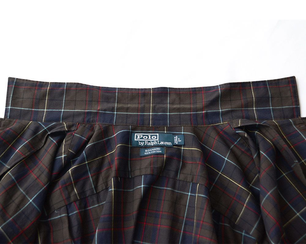 Polo Ralph Lauren ポロ ラルフ ローレン 古着 ラルフ シャツ古着 チェック柄BONNARD|ボナード オープンカラーシャツLサイズrl-008 WWW_OLIVIERBERNSTEIN_COM