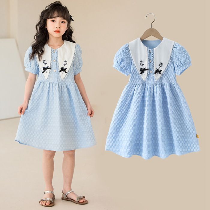 キッズ 女の子 ワンピース セーラー襟 キッズ 韓国子供服 ガールズワンピース  女の子 ワンピース 子供服 ドレス 発表会 カジュアル 普段着 可愛い