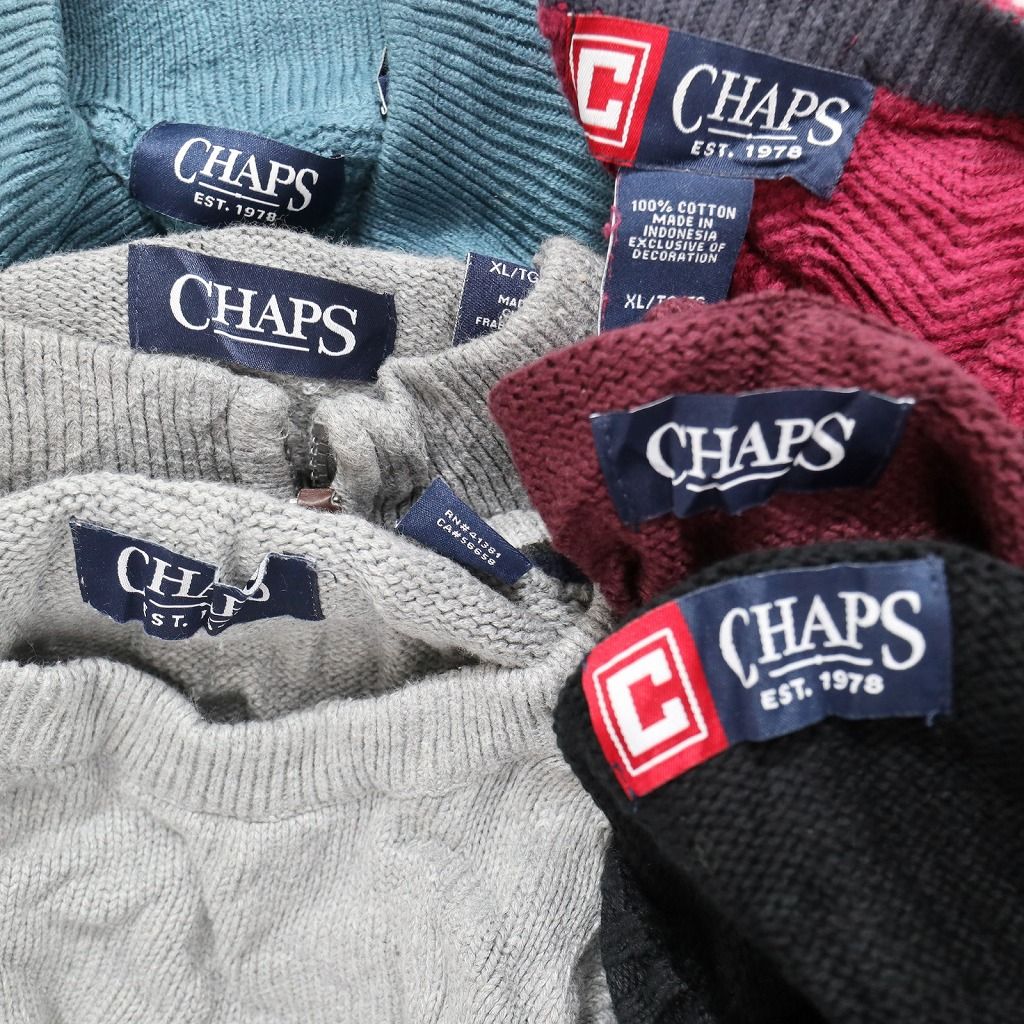 古着卸 まとめ売り チャップス セーター 6枚セット (メンズ XL