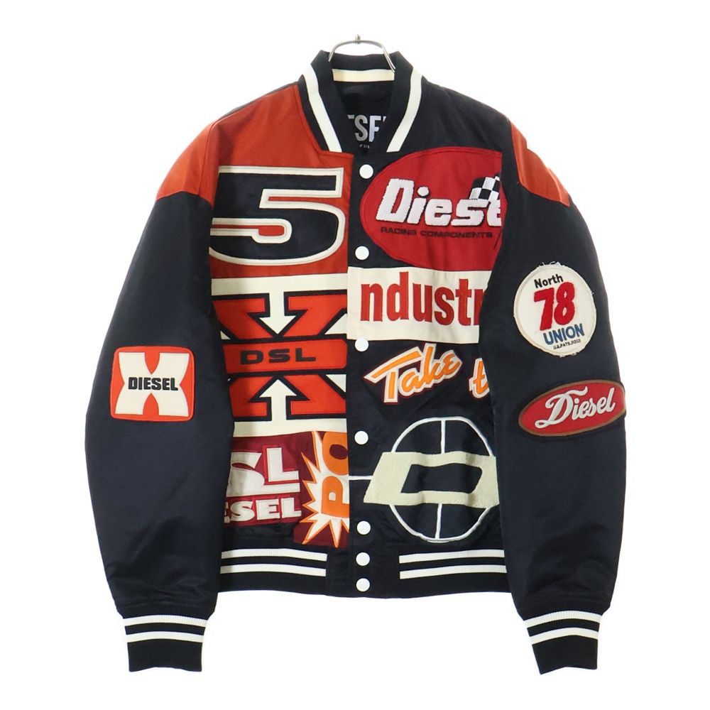 美品　diesel ディーゼル　ブルゾン　スタジアムジャンバー DIESEL - ディーゼル スタジャン ブルゾン 中綿 ロゴ ワッペン S
