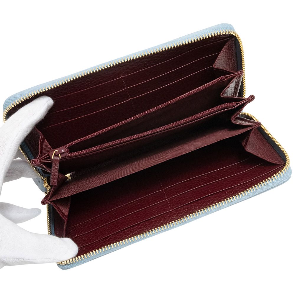 グッチ ダブルG バイカラー ジップアラウンドウォレット ラウンド  