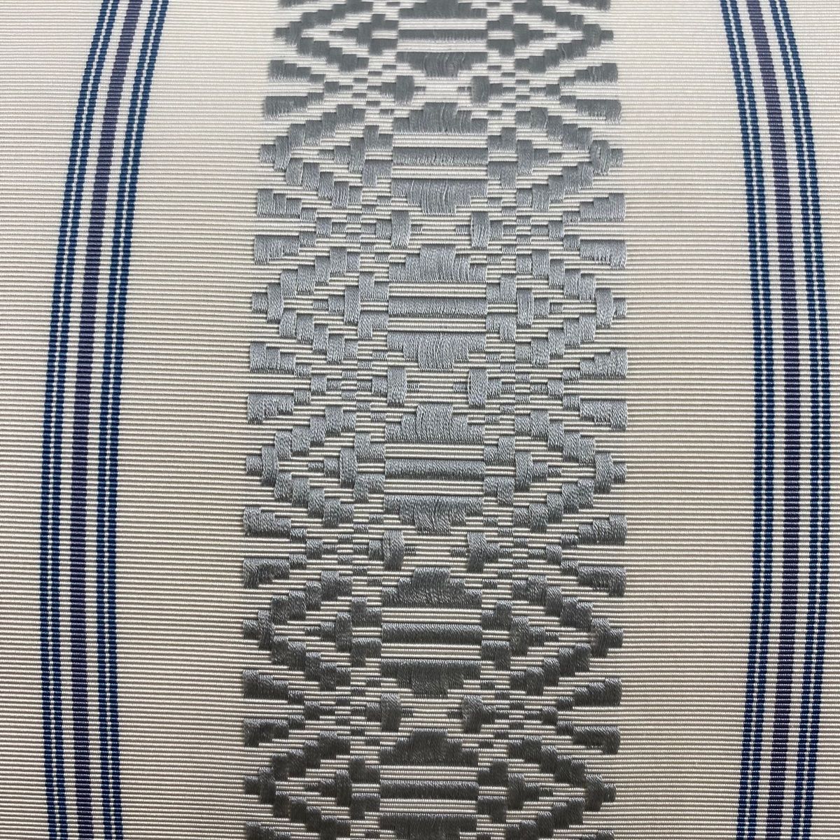【美品✨】八寸名古屋帯 松葉仕立て 花唐草 クリーム 正絹 333cm 名古屋帯 美品 名品 松葉仕立て 八寸名古屋帯 縞 花唐草
