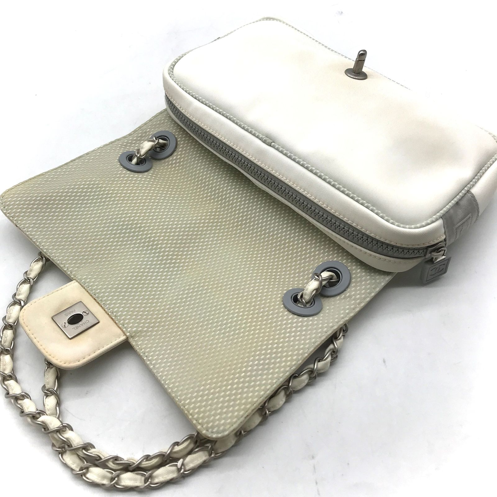 ど*ら様 シャネル カメリア スポーツライン Wチェーン ショルダーバッグ ホワ ど*ら様 シャネル カメリア スポーツライン Wチェーン