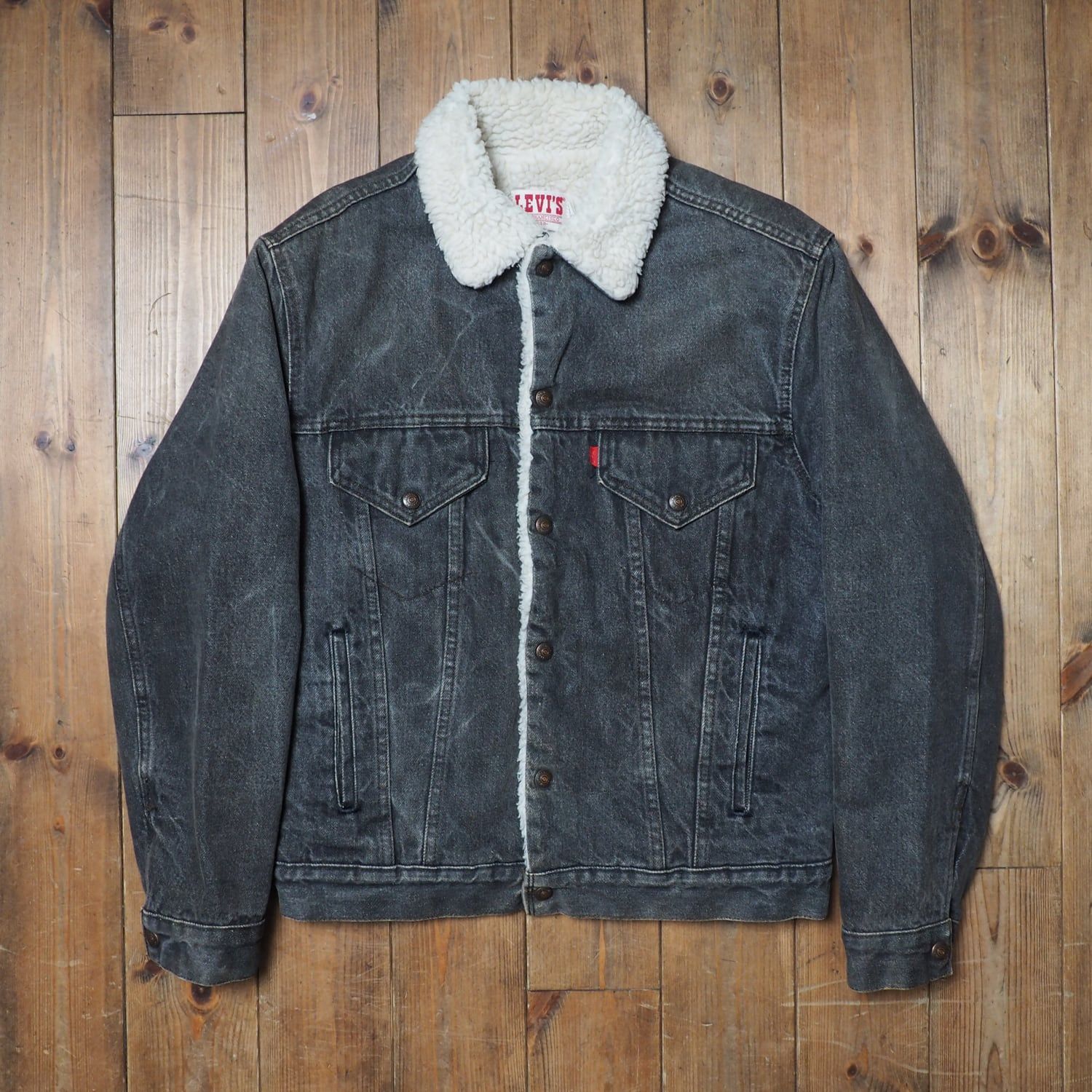 80s Levi's リーバイス ボアジャケット 先染め ブラック usa製