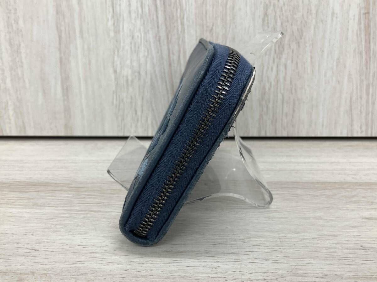  BOTTEGA VENETA ラウンドファスナー 刺繍 長財布 ボッテガウ゛ェネタ メンズ財布 紺 その他 折り財布