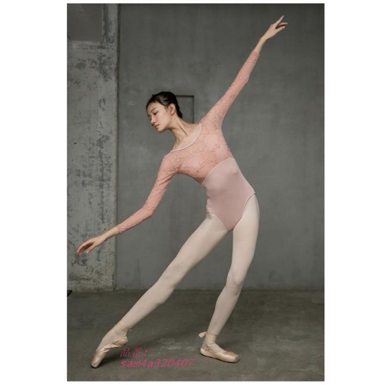 全商品送料無料! バレエ レオタード 長袖 バレエ用品 バレエダンス レディース レッスン着 パッド付き ラウンドネック 新体操 背中見え 練習着 am4a320407 超激安セール開催中です！
