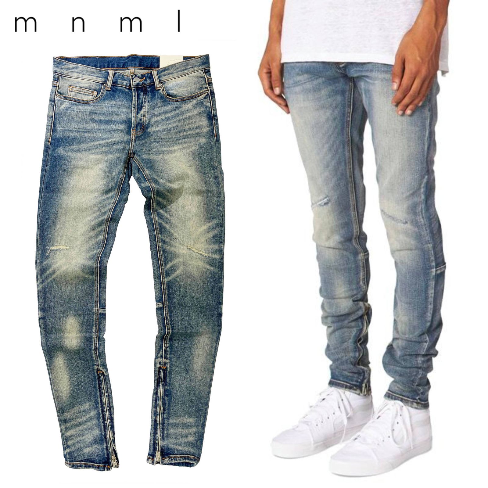 mnml M12 スキニー デニム パンツ ブルー STRETCH DENIM BLUE ミニマル