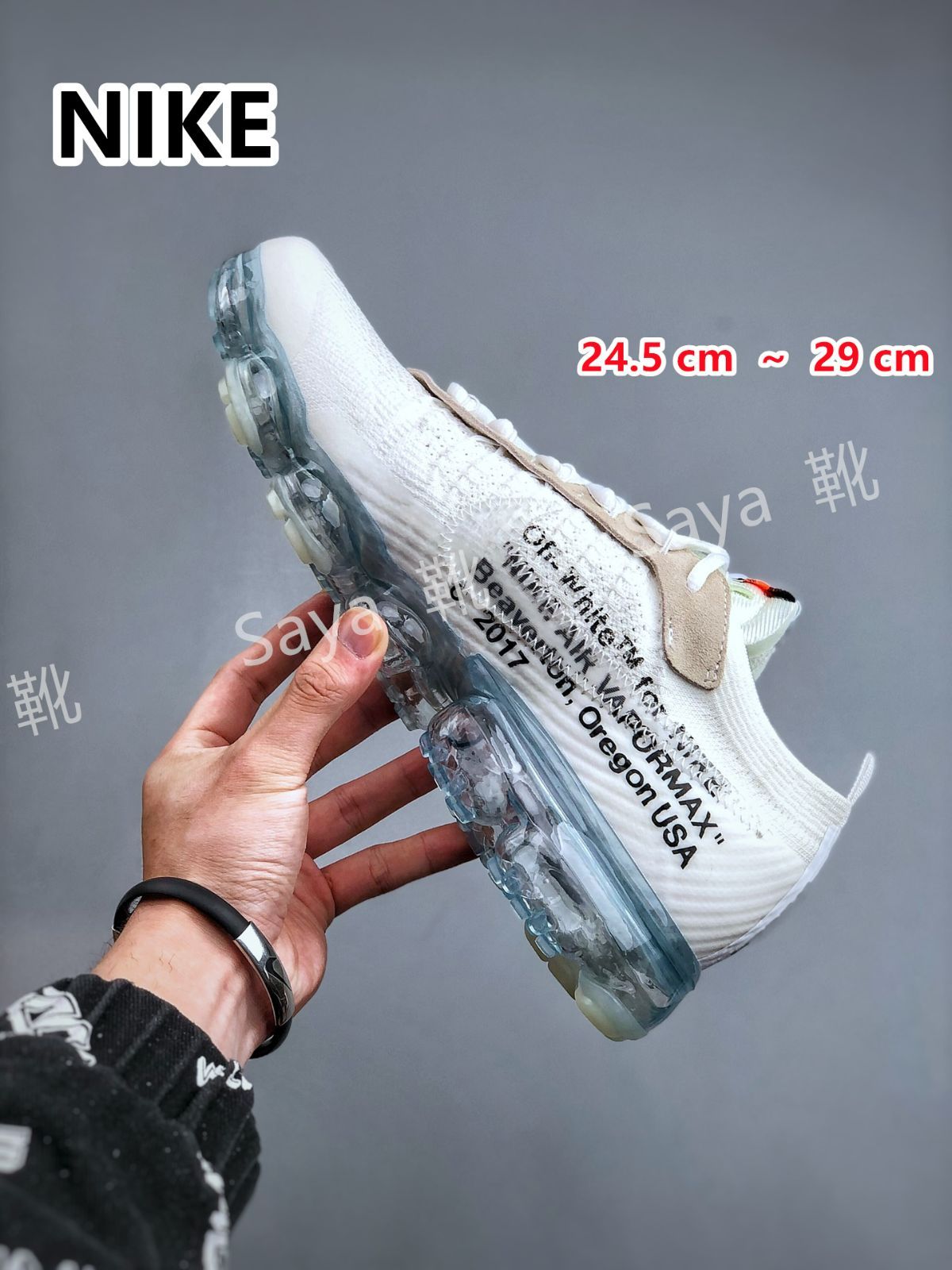 新品 未使用 NIKE ナイキ Air Vapormax Flyknit Off White 2018 スニーカー ベイパーマックス ヴェイパーマックス 靴 シューズ ストリート AA3831-100（WHITE/TOTAL ORANGE/BLACK）男女兼用