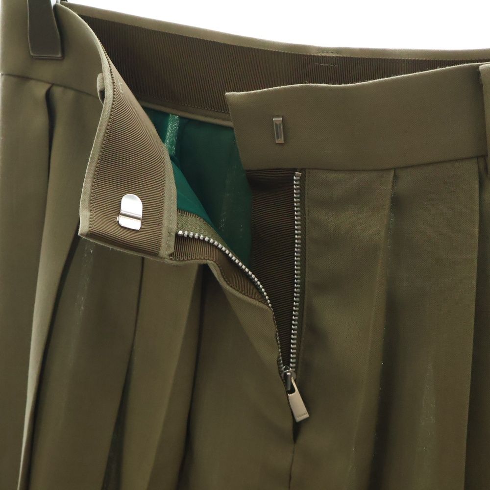 Sacai (サカイ) 22AW SUITING×CHIFFON LAYERED PLEATS SKIRT 異