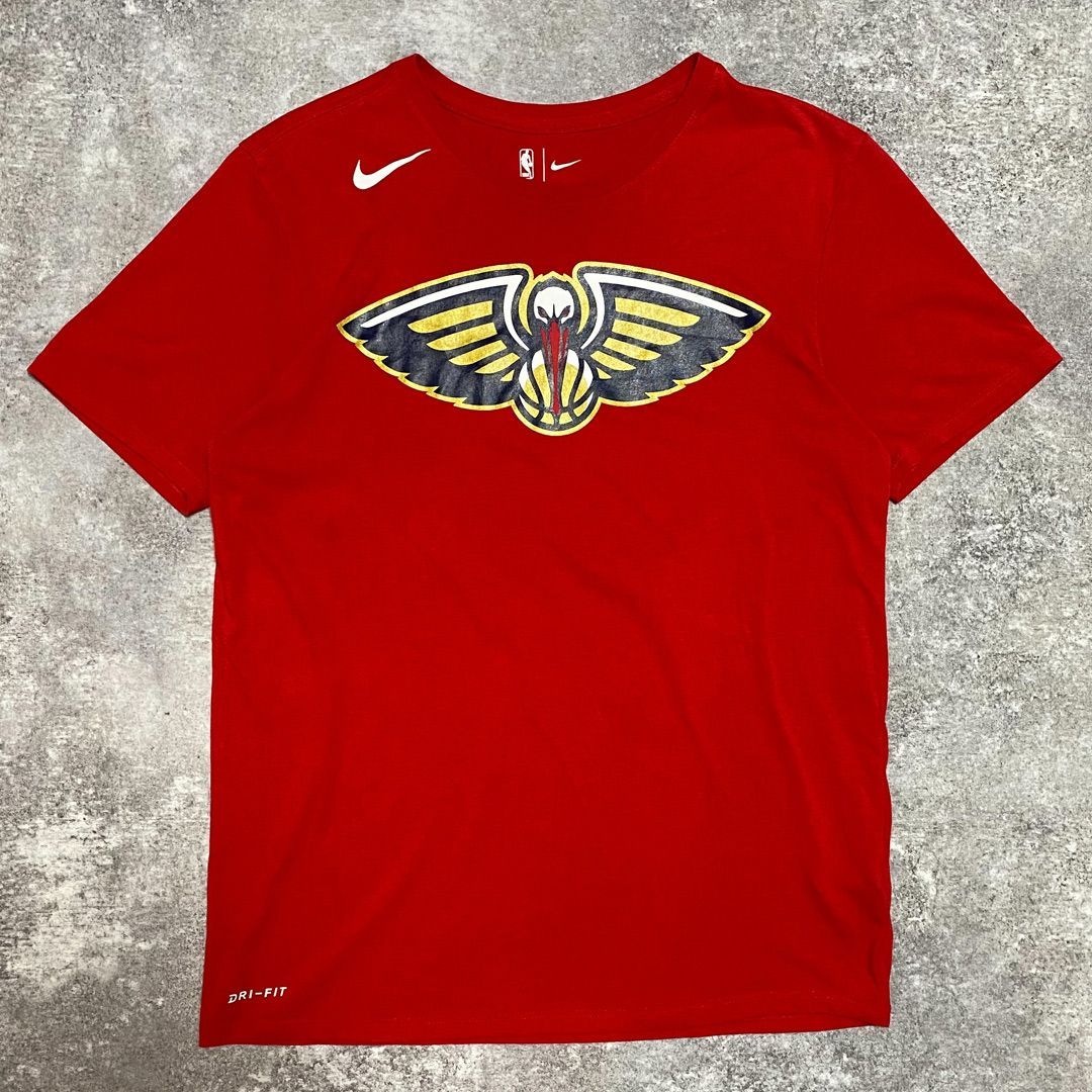 NBA ペリカンズ ロゴ プリント Tシャツ NIKE L レッド 古着 バスケ