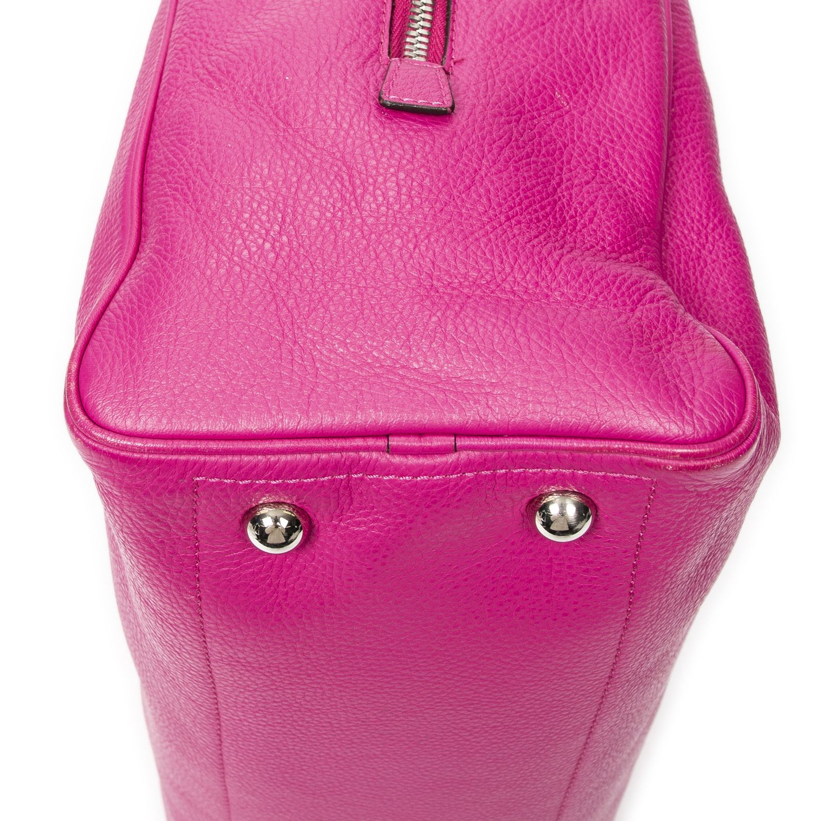 LOEWE ロエベロゴボストンフューシャピンクグレインカーフスキンレザーA