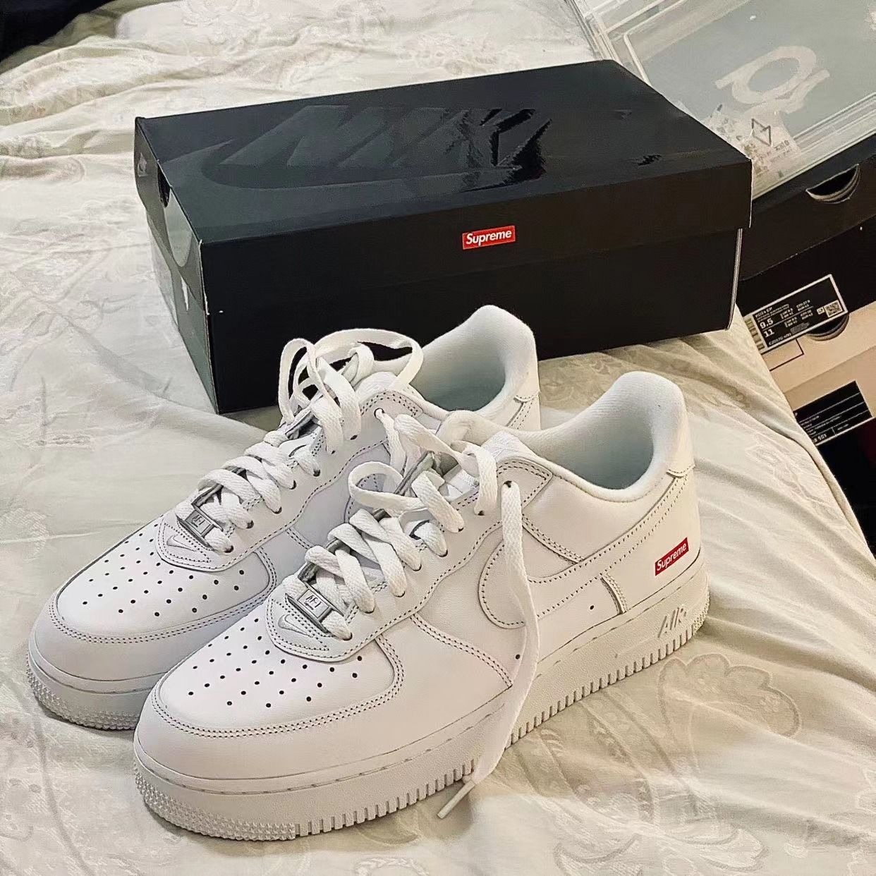 NIKE 2021 AIR FORCE 1 LOW SUPREME CU9225-100 シュプリーム×ナイキ エアフォース1 ローカットスニーカー  ホワイト サイズUS8(26cm) - メルカリ