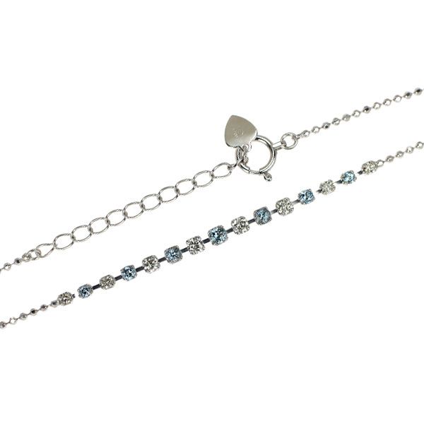 K18WG ダイヤモンド ブルートパーズ ブレスレット 0.31ct T0
