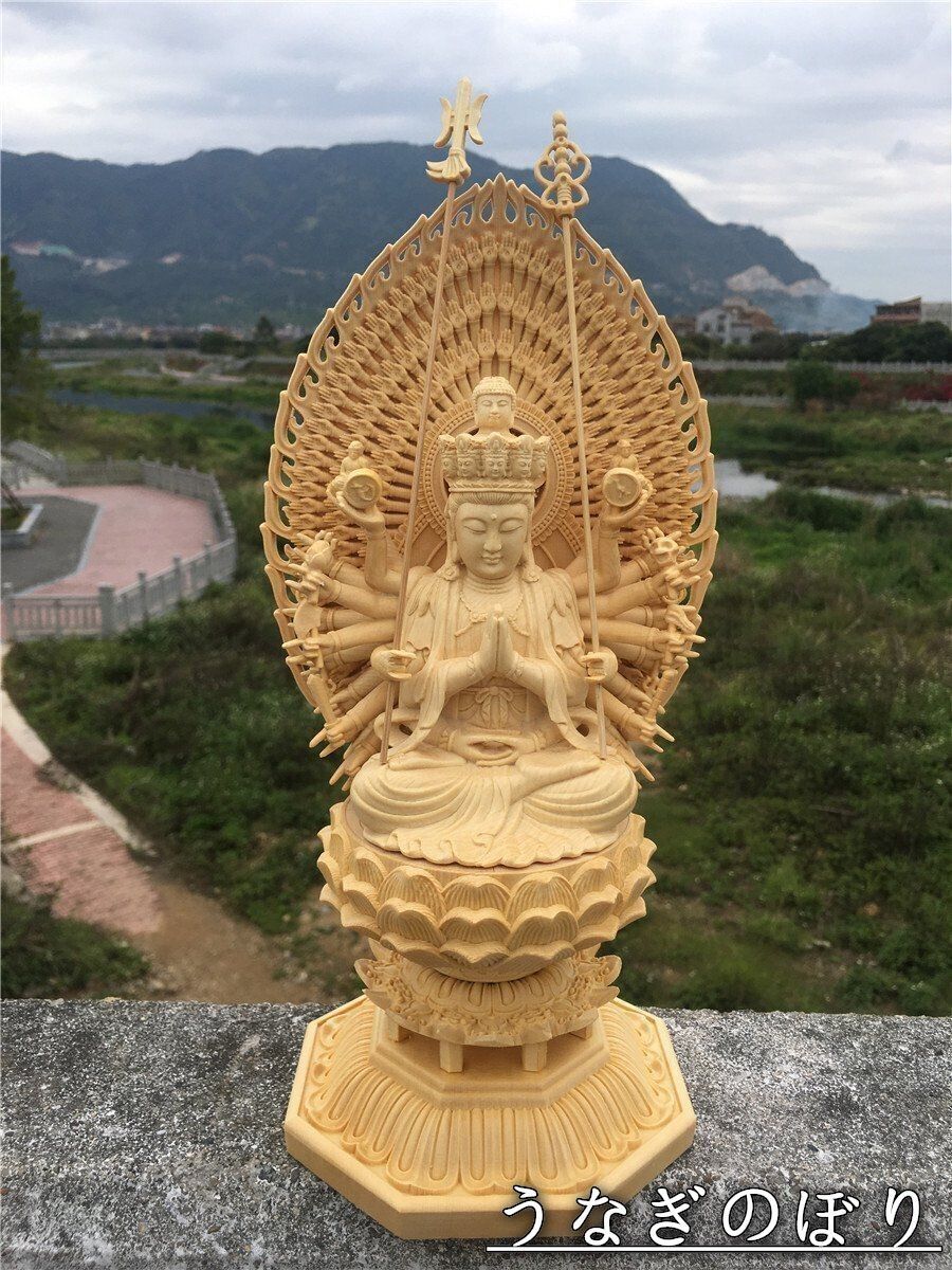 未使用品 高級天然木彫 仏像 虚空蔵菩薩仏像  精密 細工 仏教美術品  置物 木彫り 仏像 虚空蔵菩薩 座像 仏教美術 置物 フィギュア 虚空蔵
