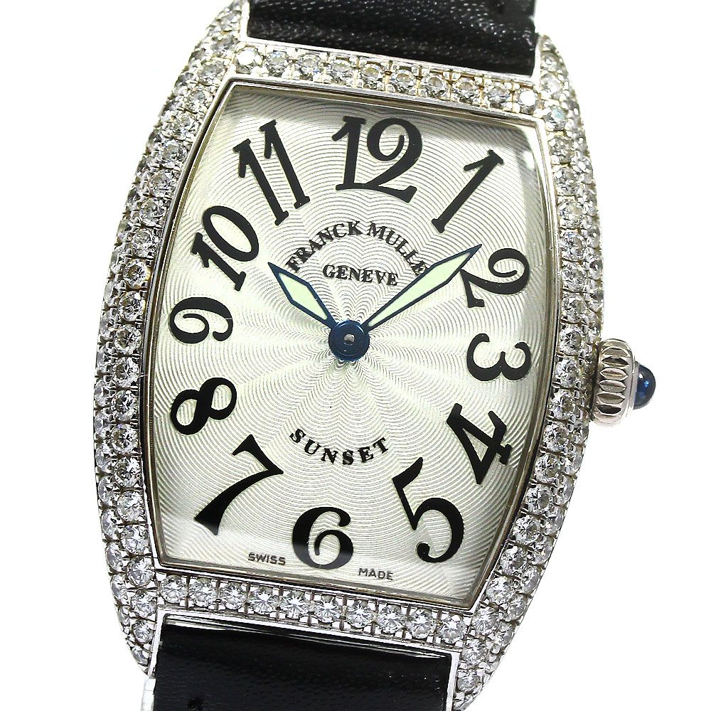 フランクミュラー FRANCK MULLER 1752QZ トノー カーベックス K18WG アフターダイヤベゼル クォーツ レディース_762241  - メルカリ