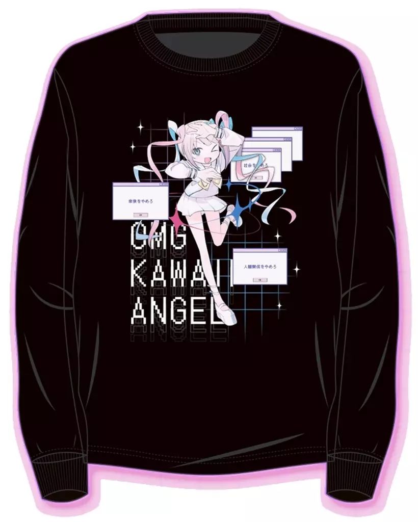 Tシャツ 電子天使変身ロンTシャツ ブラック Lサイズ NEEDY GIRL OVERDOSE