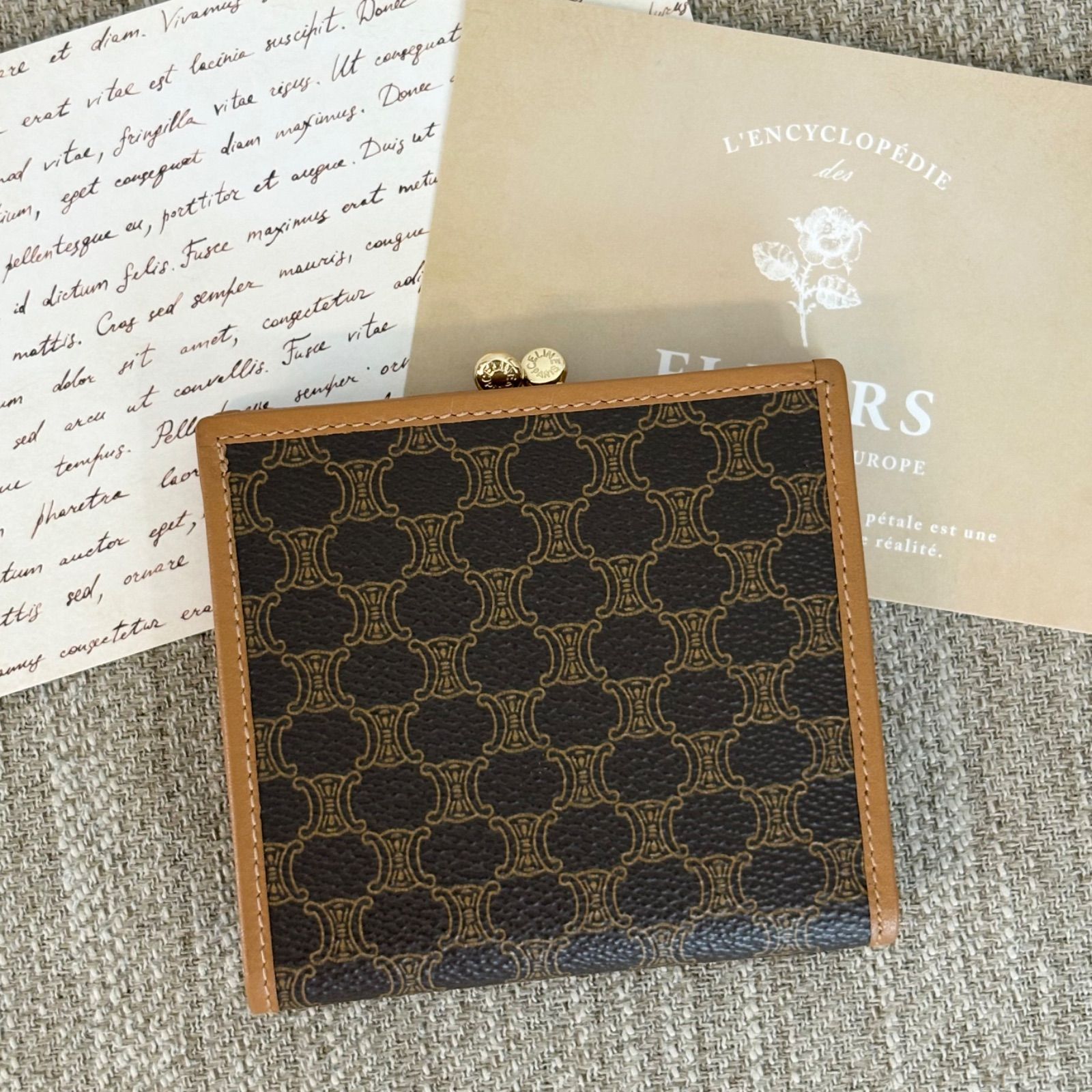 極美品】CELINE Vintage Triomphe Short Wallet セリーヌ