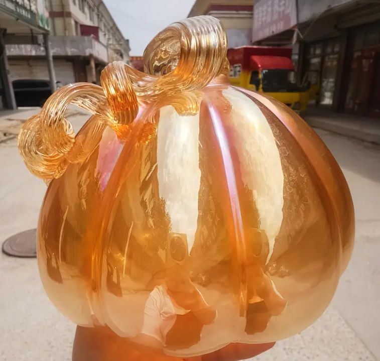置物陶器 ハロウィンかぼちゃ置物 ハロウィン大きなかぼちゃ3体セット