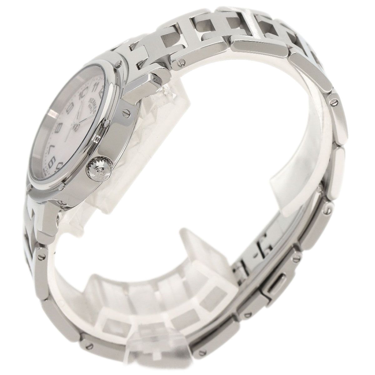 【美品】HERMES エルメス クリッパー CL4.410 腕時計 HERMES エルメス CL6.410 クリッパーナクレ 新バックル 腕時計 SS SS