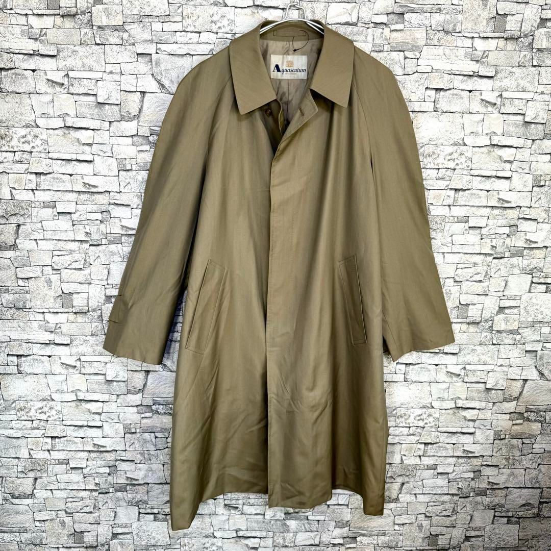 アクアスキュータム スプリングコート ステンカラー ライトアウター ベージュ Aquascutum アクアスキュータム ステンカラースプリングコート