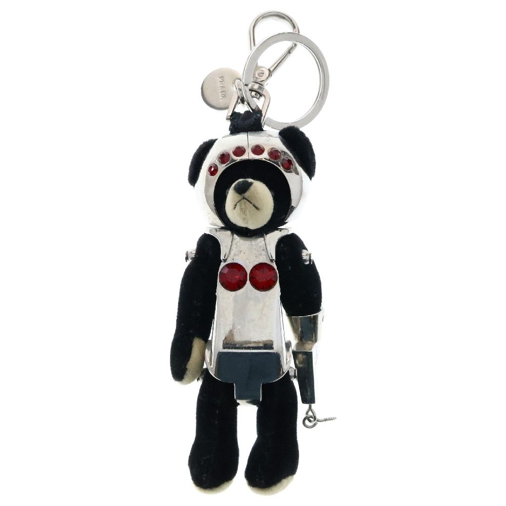 PRADA プラダ キーチャーム クマ ベア ロボット キーホルダー ブラック×シルバー