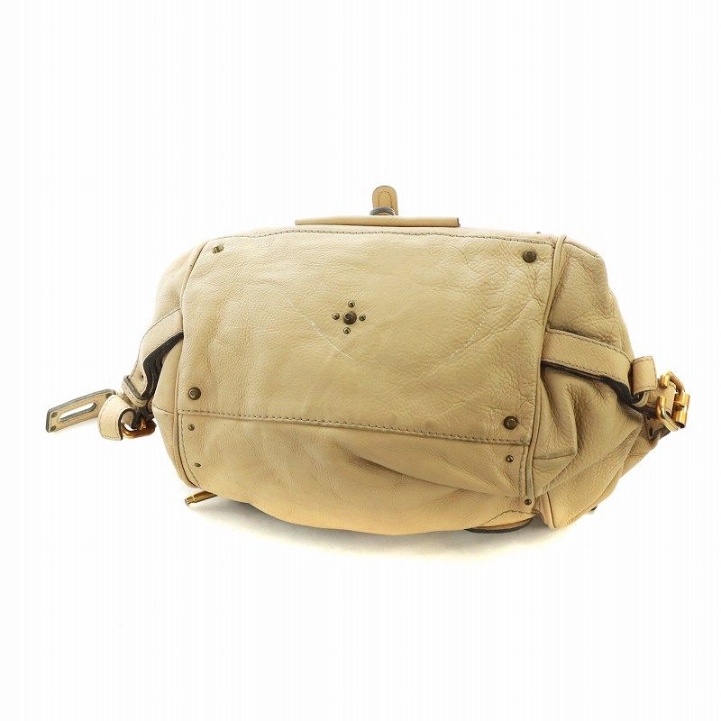 【美品】Chloe クロエ　パディントン　ハンドバッグ　南京錠　グレージュ パディントン ハンドバッグ 南京錠 レザー べージュ（2024/11/05