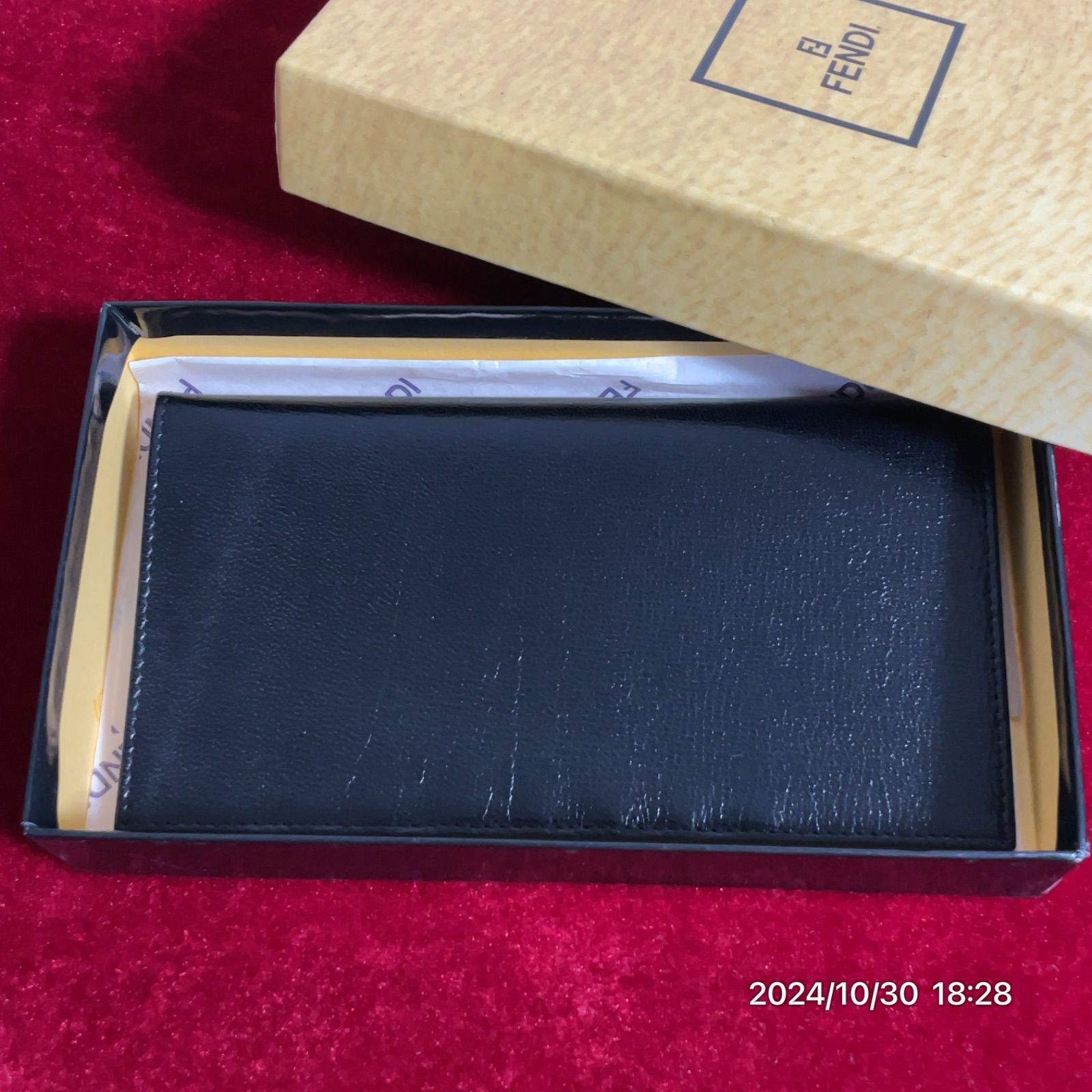 FENDI 長財布 黒 レザー FFロゴ FENDI ロゴ付き長財布 ブラック（FENDI フェンディ 財布