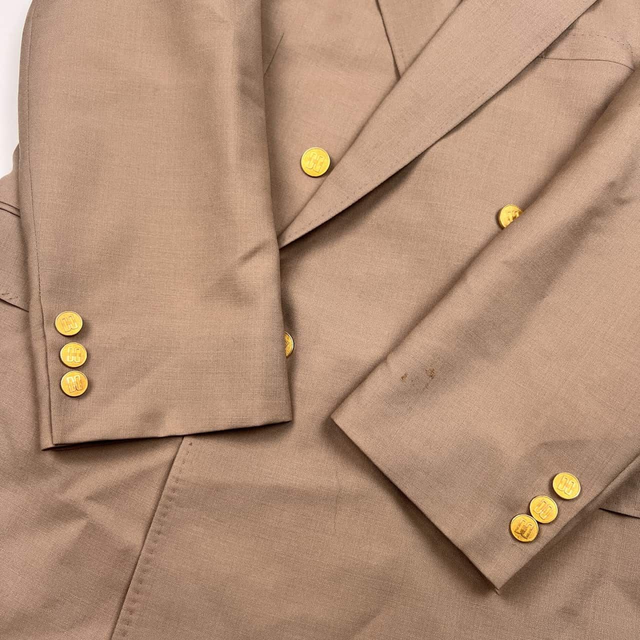 金ボタン DAKS ダックス 背抜き ダブル テーラードジャケット 100 AB7 