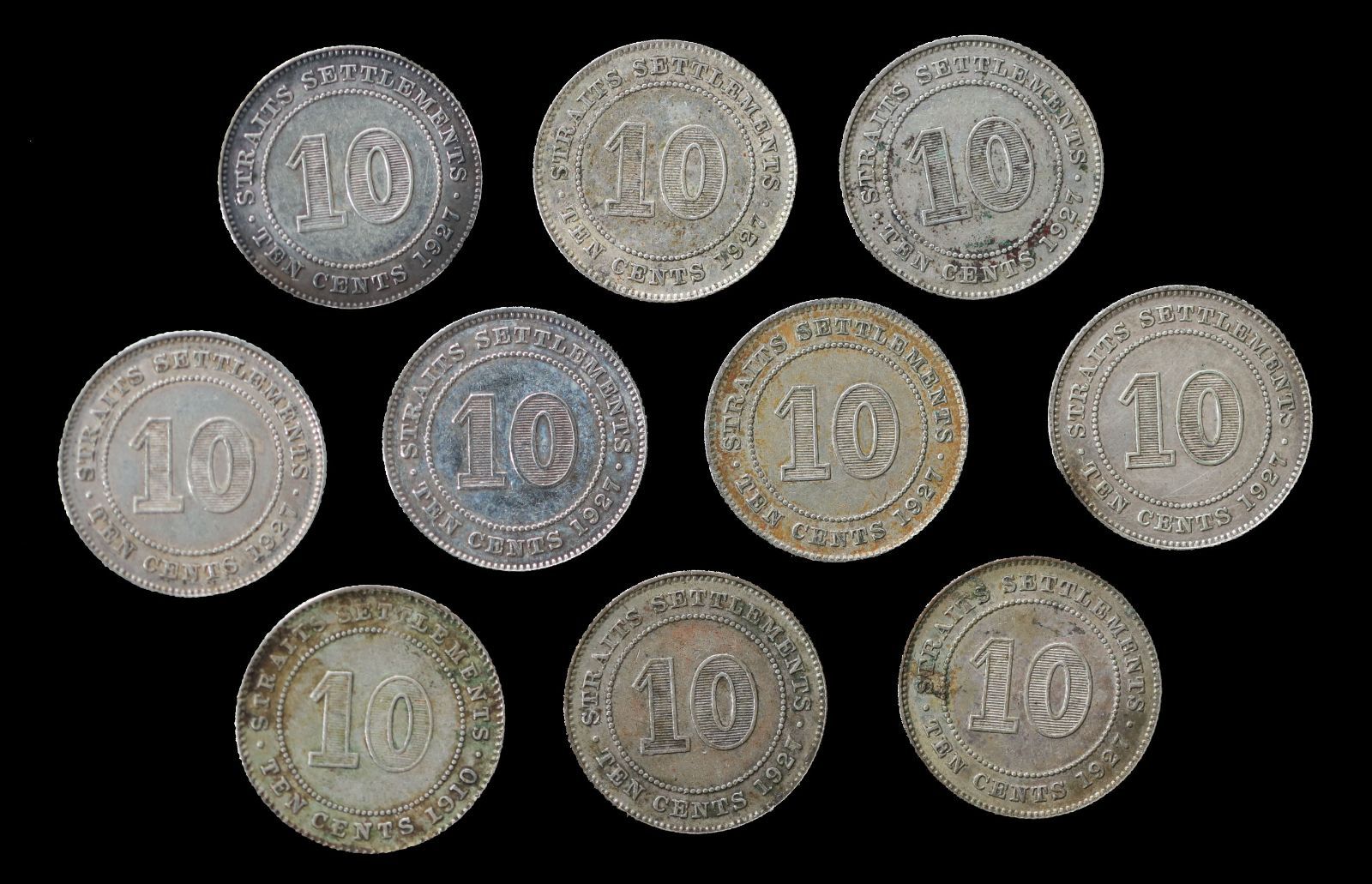 マラヤ MALAYSIA マレーシア ジョージ5世（1910~36） 10cents 10PCS 近未使用 10枚