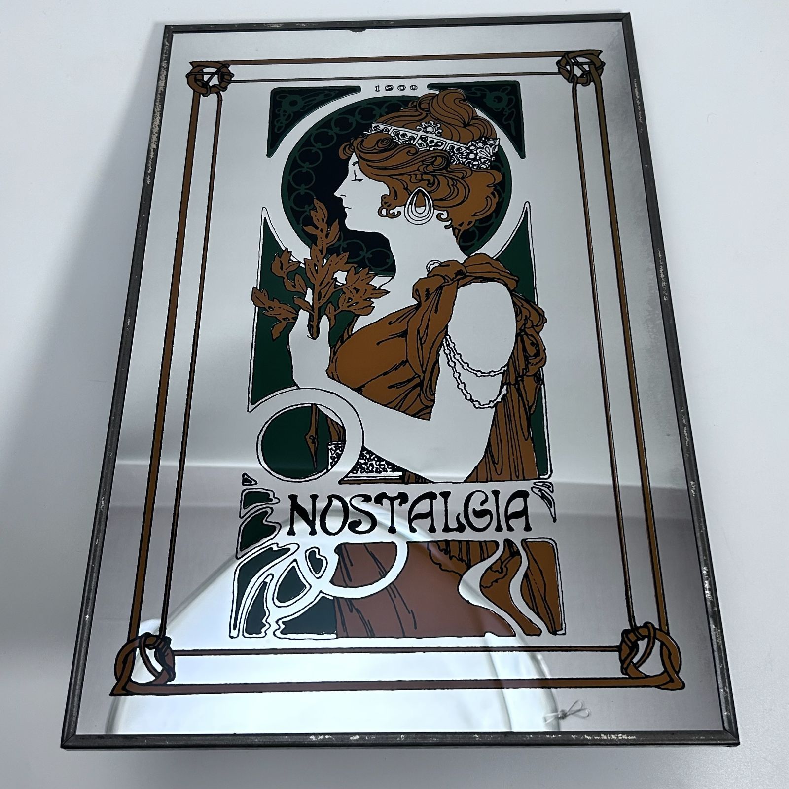 アルフォンス・ミュシャ ノスタルジア パブミラー 壁掛け鏡 アール・ヌーヴォー パブミラー アルフォンス・ミュシャ ノスタルジア NOSTALGIA