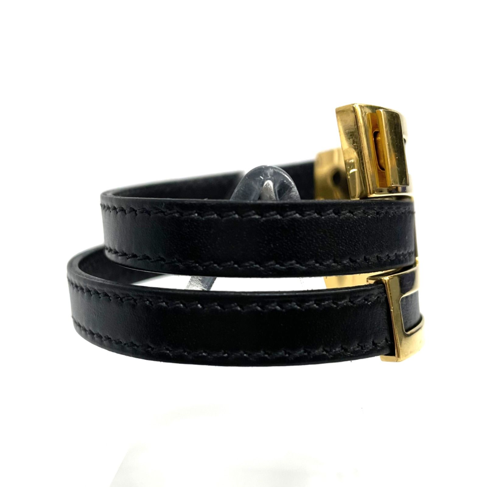 HERMES エルメス プスプス ブレスレット ブラック×ゴールド - メルカリ