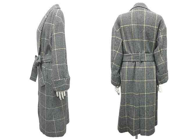 中古】 ETRE TOKYO エトレトウキョウ コート ロングコート 千鳥格子柄