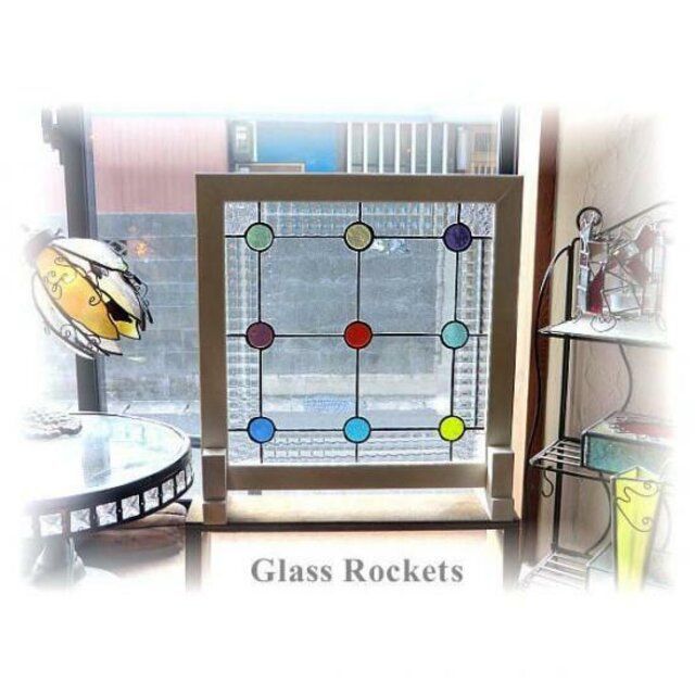 ステンドグラス☆ アンティーク調 オリジナルデザインパネル 窓やドア