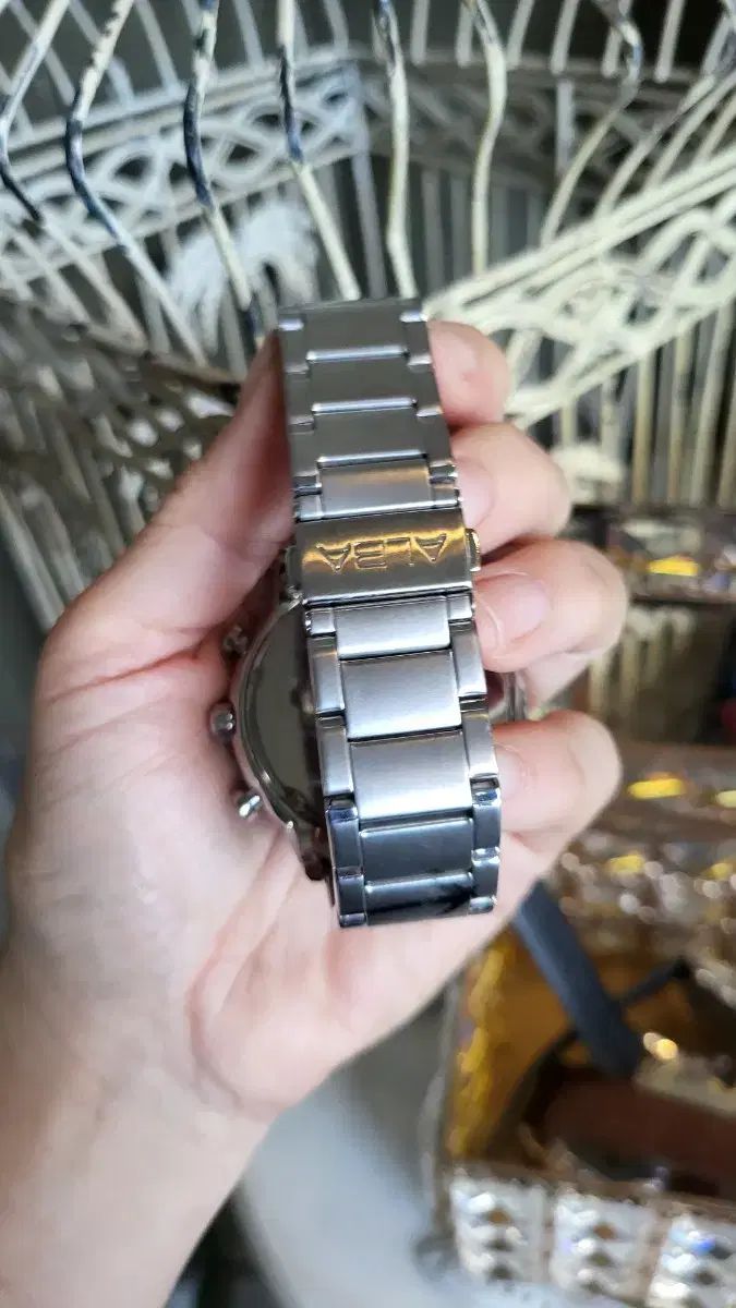  SEIKO セイコー ALBA アルバ ワールドマップ クロノグラフ メタル 時計 金属ベルト 時計