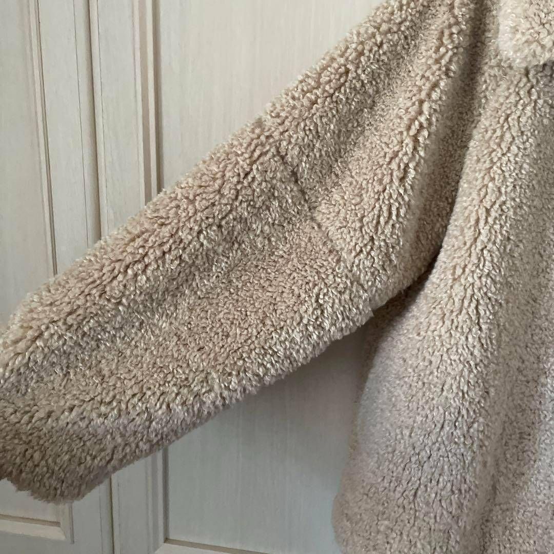 46 ストラ stola ボア ファー ジャケット コート アウター パーカー お呼ばれ デート オフィスカジュアル 食事会 ボア beige ベージュ GULLKHAN_COM