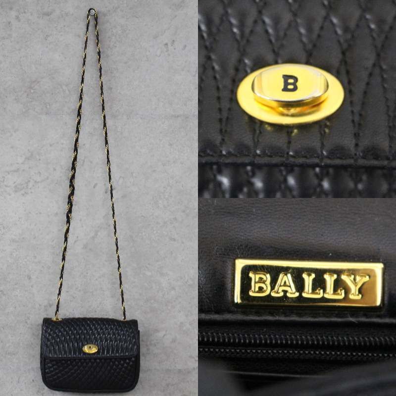 BALLY ミニポシェット　ブラックゴールド BALLY ミニポシェット ブラックゴールド