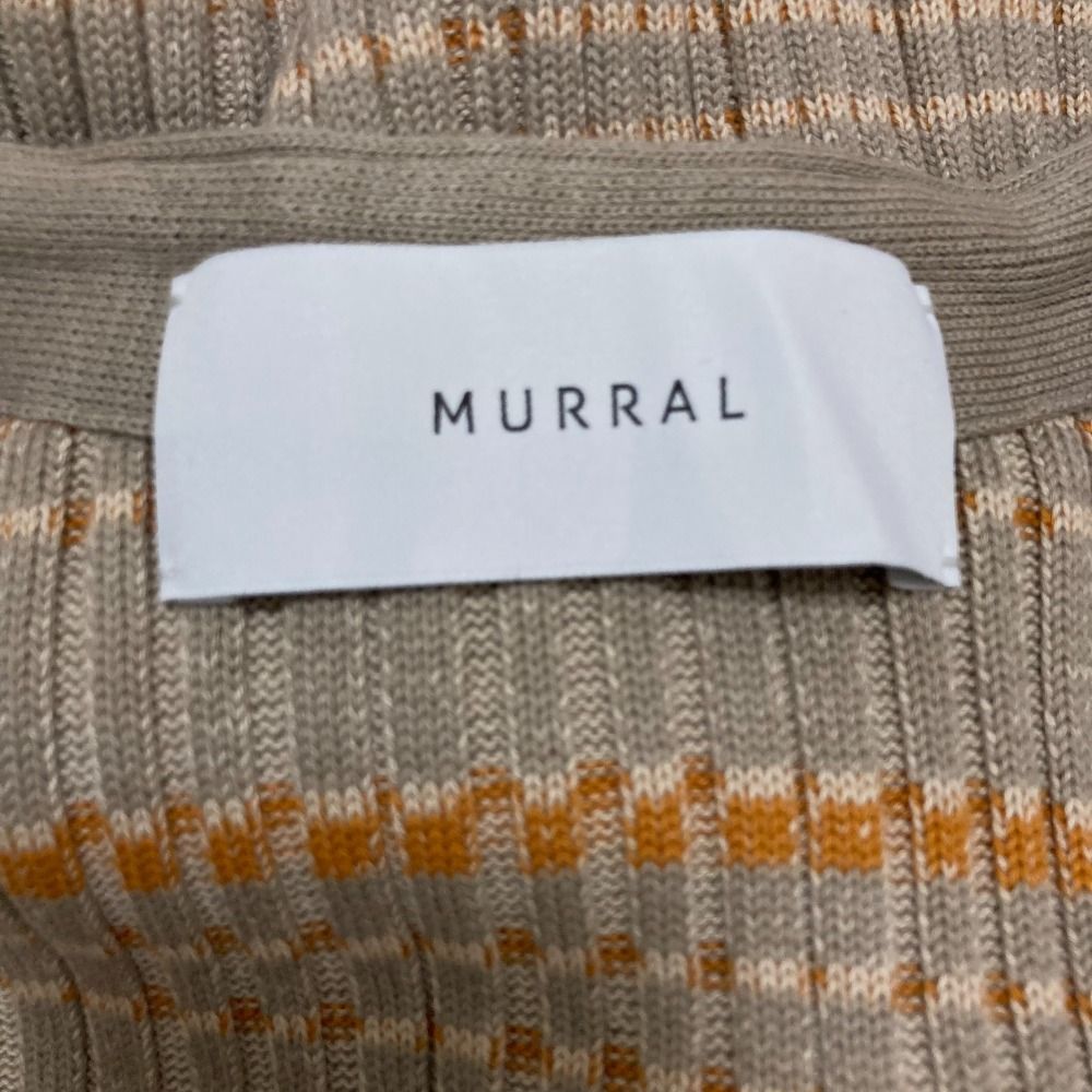 美品 22AW MURRAL ミューラル Monk's belt rib knit cardigan ロングカーディガン Fサイズ グレー レディース 古着 中古 美品 22AW MURRAL ミューラル Monk's belt rib knit cardigan