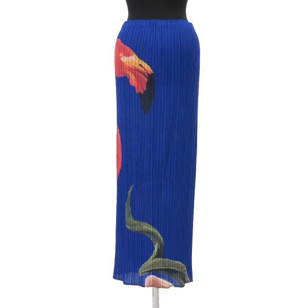 イッセイ・ミヤケ プリーツプリーツ・スカート 青 5 レディース 【新品