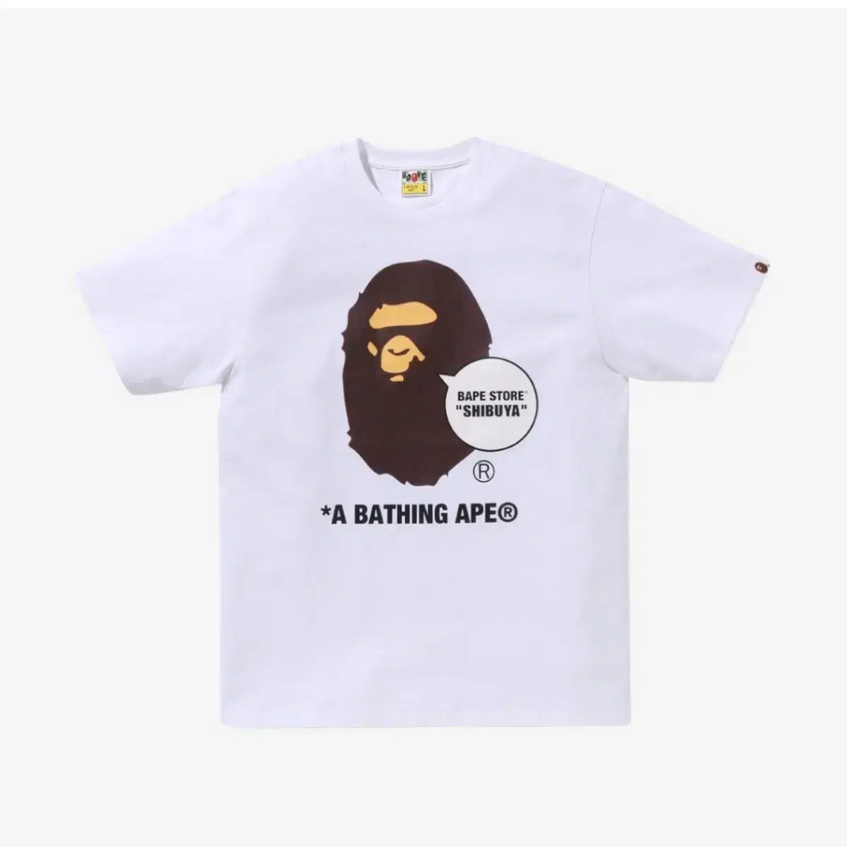 A BATHING APE アベイシングエイプ 格納 渋谷 エイプ HEAD ヘッド Tシャツ 白