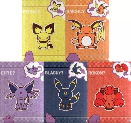 中古】クリアファイル 全5種セット へんしん!メタモン A4クリア