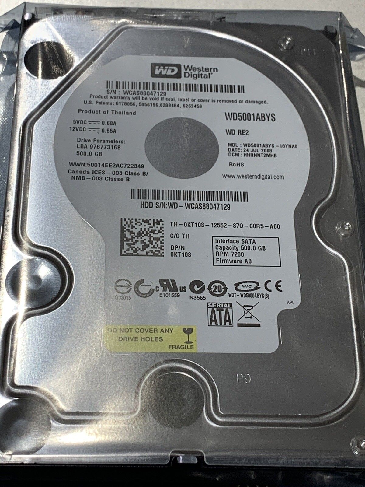 Western Digital RE2 500GB 内蔵 7200RPM 3.5 WD5001ABYS HDD