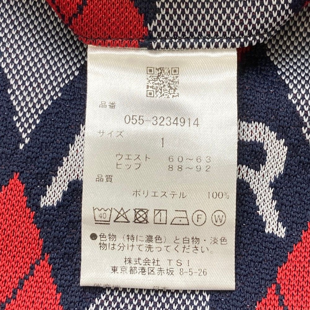 サイズ：1 PEARLY GATES パーリーゲイツ 2023年モデル ニットスカート アーガイル柄 ネイビー系 [240101419261] ゴルフウェア レディース ストスト サイズ：1 PEARLY GATES パーリーゲイツ 2023年モデル ニット